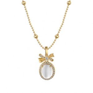 Collar con Colgante de Jade Sintético de Zirconia 5A, Chapado en Oro de 22K sobre Plata de Ley, Joyería Fina para Mujer, Dylam Elegance - Product Image 1