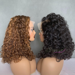 Perruque Bob Super Double Drawn Luxury Curl 14 pouces 13x4 Full Frontal Lace 100% Cheveux Humains Prix de Gros pour Femmes Noires - Product Image 4