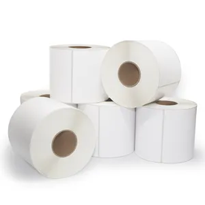 Beyaz termal yapışkanlı kağıt 100mm x 100mm 500 adet doğrudan sıcaklık etiketi 100x100 irsaliye Sticker 4x4 nakliye etiketi