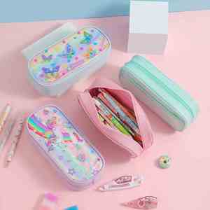 Estuche de Lápices de Tela Oxford Premium, Bonitos Regalos de Cumpleaños y Navidad para Niñas, Color Rosa - Product Image 3
