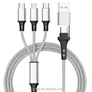Bestseller 1,2M 2,8A 2-in-3 Multi Nylon-Geflecht Schnellladekabel Mehrfach-Lade- und Datenkabel für iPhone für Samsung - Product Image 5