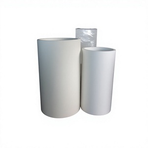 Ensemble de pots de fleurs circulaires minimalistes modernes en PP blanc léger pour plantes d'intérieur - Product Image 1