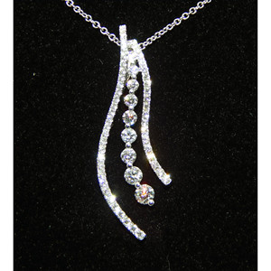 Rubare la notte! Collana e orecchini a cascata in oro bianco 18k e 3,5 ct - Product Image 3