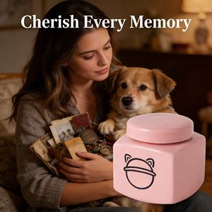 Urna <span class=keywords><strong>Funeraria</strong></span> de Cerámica de Lujo para Mascotas, Recipiente Conmemorativo de Resina de Alta Calidad, Tanque de Almacenamiento de Cenizas para Perros y Gatos, Ataúd y Urna para Gatos - Product Image 3
