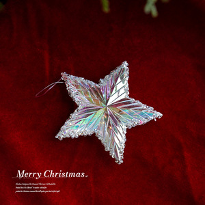 Adornos Navideños LINGKAI, Estrellas Transparentes Iridiscentes, Copos de Nieve, Colgantes Acrílicos para Árbol de Navidad, Decoración Festiva - Product Image 3
