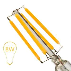 Ampoule LED à filament A60 8W avec culot E27, couvercle en verre, certifiée CE, Ra80, haute efficacité, blanc chaud 2700K, pour éclairage résidentiel - Product Image 5