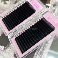 Extensions de cils en faux vison de haute qualité, mini plateau mat, noir foncé pur, courbure C/CC/D, volume cachemire