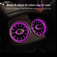 Lumière ambiante LED à 64 couleurs pour les aérateurs avant et arrière de la Mercedes Classe A W177 CLA C118, installation facile, lampe d'ambiance intérieure pour voiture