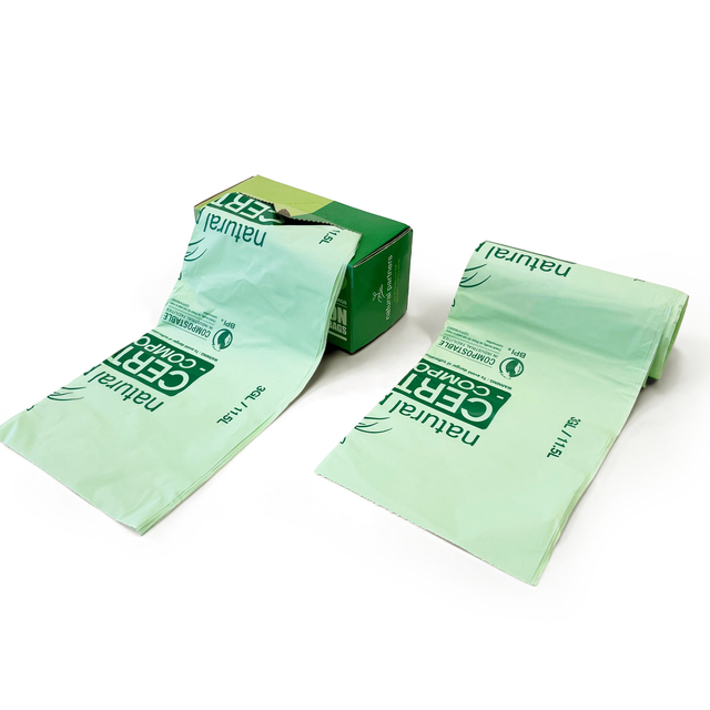 Certified Custom Pla 100% Biodegradable Compostable Cornstarch Plastic Trash Bags Green Biodegradable Carry Plastic Garbage Bag