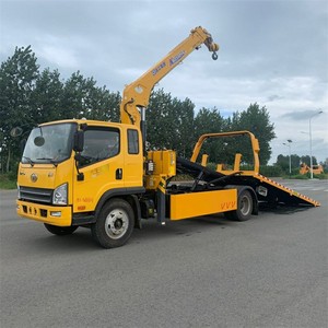 Camion de remorquage FAW Jiefang de haute qualité à double plateau de 5 tonnes - avec grue hydraulique pour la logistique des véhicules - Product Image 1