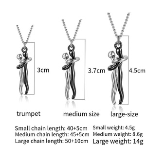 Hug Soulmate pareja promesa lindo colgante collar para mujer pareja de acero inoxidable abrazando collar de partido - Product Image 5