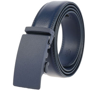 LY25-0711-1 Cinturón <span class=keywords><strong>de</strong></span> Cuero Azul Marino, Cinturón Automático con Hebilla <span class=keywords><strong>de</strong></span> Clic para Hombre, para Trajes y Jeans - Product Image 1