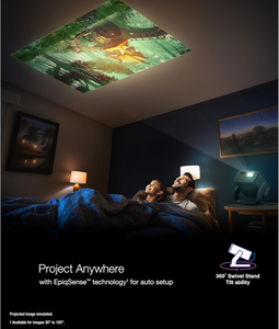<b>Mini</b> EF22 Portable Smart Laser Projector, Bright 1,000 Lumens, FHD 1080p HDR, 3-Chip 3LCD - Product Image 4