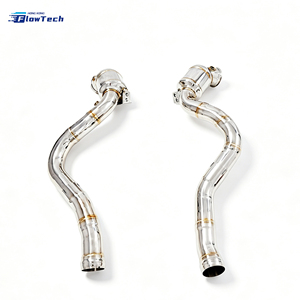 High Quality 304 Stainless Steel Downpipe for Mercedes C63 C63S W205 M177 4.0L V8 Biturbo High Flow Direct Fit <b>Polishing</b> - Product Image 1