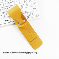 Étiquette de bagage en cuir PU personnalisable avec logo, accessoires de voyage de luxe à sublimation vierge pour valise, vente en gros