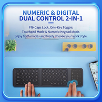 Keyboard Lipat Nirkabel BT Multi-perangkat Tri-Fold dengan Touchpad dan Numeric Pad, Klik Senyap, Ukuran Penuh, untuk Laptop/Tablet