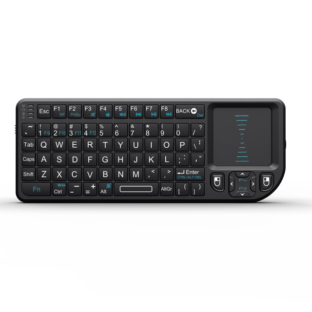 Rii X1 Mini Wireless Keyboard with Fixed Code 2.4G Touch Pad Remote Rechargeable Air Mouse for TV & Android