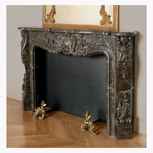 European Style Emperador Dark Marble <strong>Fireplace</strong> Frame Natural Brown Marble <strong>Fireplace</strong> Surround Hand Carved Stone <strong>Fireplace</strong> <strong>Mantle</strong> - Product Image 1