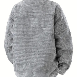 Chaqueta de Hombre de Alta Calidad en Oferta, Diseño Casual con Botones, Patrón Texturizado Único, Mezcla de Algodón para Otoño e Invierno, Ropa de Calle Diaria - Product Image 5