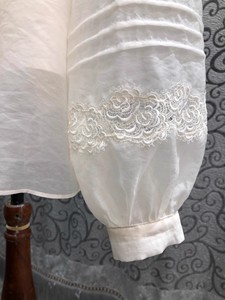 Camicetta di design di alta qualità nuova camicetta 2026 primavera da donna in <span class=keywords><strong>pizzo</strong></span> ricamato a maniche lunghe camicetta di cotone bianco rosso in seta camicie femminili - Product Image 6