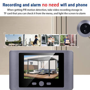 Caméra de surveillance cachée pour porte avec écran TFT de 2,8 pouces, batterie de 2000 mAh, détection de mouvement PIR, <span class=keywords><strong>vision</strong></span> <span class=keywords><strong>nocturne</strong></span> - Product Image 4