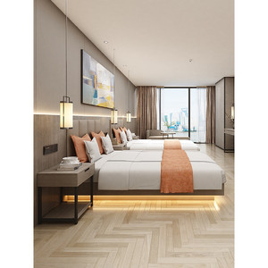 Hotel Furniture Standard Room Full Set Hotel-Grade King-Size <b>Beds</b> Apartment Guest Rooms Customized Eco-Friendly - Product Image 3