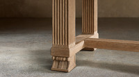 Table à manger de luxe en bois massif avec pieds cannelés architecturaux, table rectangulaire en bois pour hôtel, villa, salle à manger, ensemble de meubles