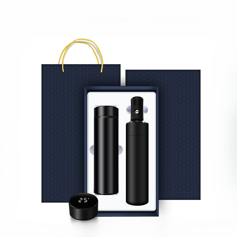 Juego de 2 piezas [taza + paraguas] negro