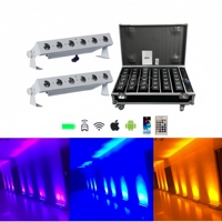 Éclairage de scène pour mariage, sans fil, DMX512, télécommande, 6x18W RGBAW UV, DJ, disco, projecteurs LED, alimentés par batterie, barre LED