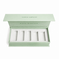 Boîte d'échantillons magnétique vert clair de luxe, 5 compartiments, insert en EVA, logo personnalisé, emballage médical clinique Biocare