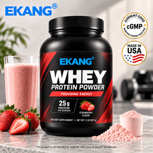 Proteína de Suero de Leche Sabor Fresa Hecha en EE. UU., 2LB (25g por Porción), Suplemento Dietético para Adultos, Batido para Apoyo Muscular - Product Image 1