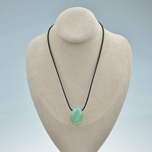 Colgante de piedra Anden azul ópalo de 30mm personalizado de fábrica, piedra preciosa verde Natural de alta calidad, forma de pera, joyería perforada de gota de 12mm - Product Image 1