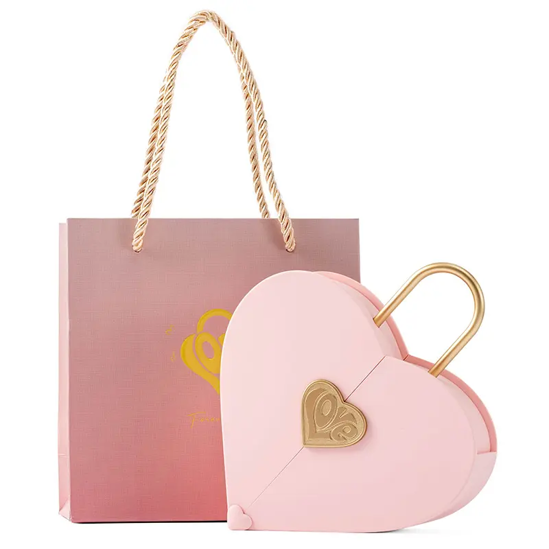 صندوق هدايا من AYOYO مكون من مجوهرات وقلادة وأقراط وخواتم على شكل قلب بتصميم خاص لهدايا عيد الأم