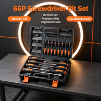 Ensemble d'outils compacts 66 pièces, outils multifonctions, kit complet de tournevis pour le démontage d'équipements, l'entretien de petits appareils
