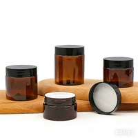 Pots en plastique PET ambrés de 50 ml à 500 ml pour crèmes, contenants alimentaires et cosmétiques recyclables avec couvercles à vis, emballage pour soins de la peau