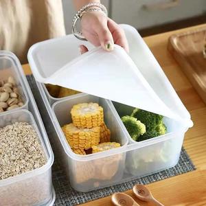 Food Container With Compartments Transparent Plastic Storage Box For Kitchen Organizing <b>Vegetables</b> Grains Spices - Product Image 4