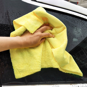 Serviette de lavage auto en microfibre 40x40cm jaune, haute absorption, pour le detailing automobile - Product Image 5