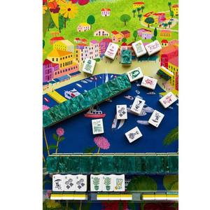 Fichas de Mahjong de Lujo de la Costa de Amalfi, Verano Italiano con Limón, Copa de Vino, <span class=keywords><strong>Vespa</strong></span>, Pueblo Costero y Tréileres Mediterráneos - Product Image 5