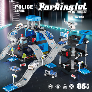 Productos de moda: Juguetes de fundición a presión con temática de policía, estacionamiento grande para coches de slot, sets de pistas de carreras profesionales con semáforo. - Product Image 2