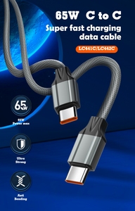 Cable de Carga Rápida LDNIO LC441C Original de 65W <span class=keywords><strong>5A</strong></span> PD QC <span class=keywords><strong>USB</strong></span> Tipo C a Tipo C para iPhone 15 14 13 12 Pro Max - Product Image 2