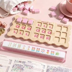 Tablero de práctica de Mahjong de madera, herramienta de entrenamiento para un solo jugador, accesorio portátil de madera maciza para práctica de Mahjong - Product Image 3
