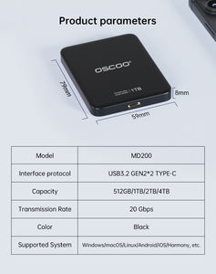 OSCOO新製品MD200 工場直販 1TB 20Gbps 磁気式PSSD ポータブル外付けSSD ディスク ディスクドゥール ディスクドゥール コンピューター ノートパソコン対応 - Product Image 6