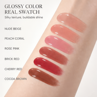 Base de gloss repulpant naturel pour les lèvres avec applicateur rond, tube transparent et bouchon rayé, flacon en forme de bouteille pour maquillage de fête, marque privée