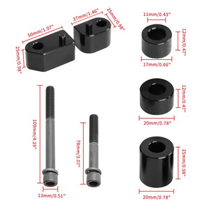 Kit de Extensión de Alfombrilla para Motocicleta, 1.5 Pulgadas, Aluminio Negro, Piezas de Mejora para la Parte Inferior - Product Image 1