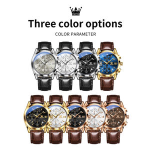   Montres pour hommes 2872 avec logo OEM personnalisé, phase de lune, étanches, calendrier, cuir véritable, montres de luxe à quartz - Product Image 6
