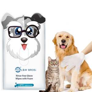 Hypoallergene Umweltfreundliche Haustier-Handschuhe & Feuchttücher mit Schaum, Spülfrei für Hunde & Katzen, Einweg mit Anpassbarem Logo - Product Image 2