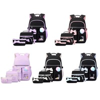 Sacs à dos scolaires tendance pour filles, ensemble de 3 pièces, sacs à dos pour élèves du primaire et du collège avec sac à lunch, sacs à dos mignons pour enfants avec motifs de dessins animés