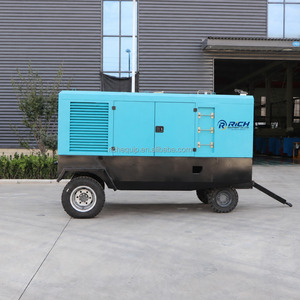 Compresseur d'air diesel portable à vis 10 bars avec moteur Cummins pour l'exploitation minière et le forage de puits d'eau, compresseur d'air diesel sur remorque - Product Image 4
