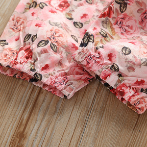 Conjunto de Pantalones y Blusa de Verano para Bebés Niñas, con Estampado Floral y Volantes, Estilo Princesa - Product Image 3
