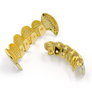 Joyería Dental de Oro con Zirconia Estilo Hip Hop, Juego Completo Micro Pavé, Unisex, para Uso Diario - Product Image 4